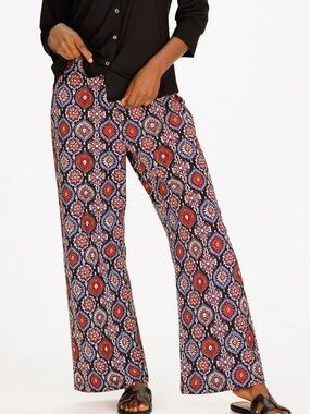 Duffield Lane Peri Pant Medallion Print Geometric Pull-On Wide Leg Pants Size M
